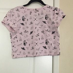 🌸2 FOR $25🐰 H&M Coachella crop top print pink